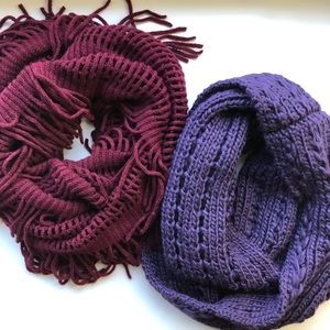 2 purple maroon nordstrom infinity scarfs